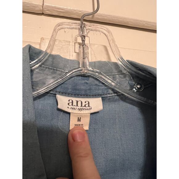 a.n.a Light Blue Denim Blouse - Picture 2 of 3